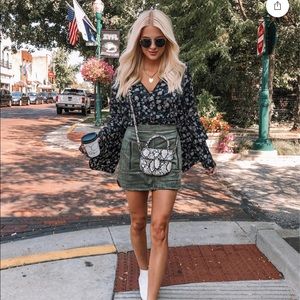 bcbg suede skirt dusty olive